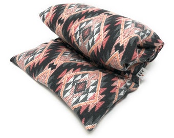 Microwave Flax Heating Pad with Removable/Washable Flannel Aztec Cover, Large and X-Large, Sympathy Gift, for Back, Knees, Stomach Aches