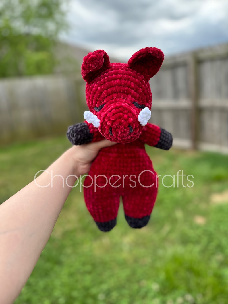 Mini Razorback Crochet Pattern Custom Crochet Razorback Plush, Handmade Hog Mascot Toy, College ...