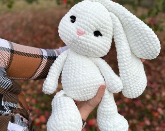 Crochet White Large Stuffed Bunny Rabbit Easter Custom