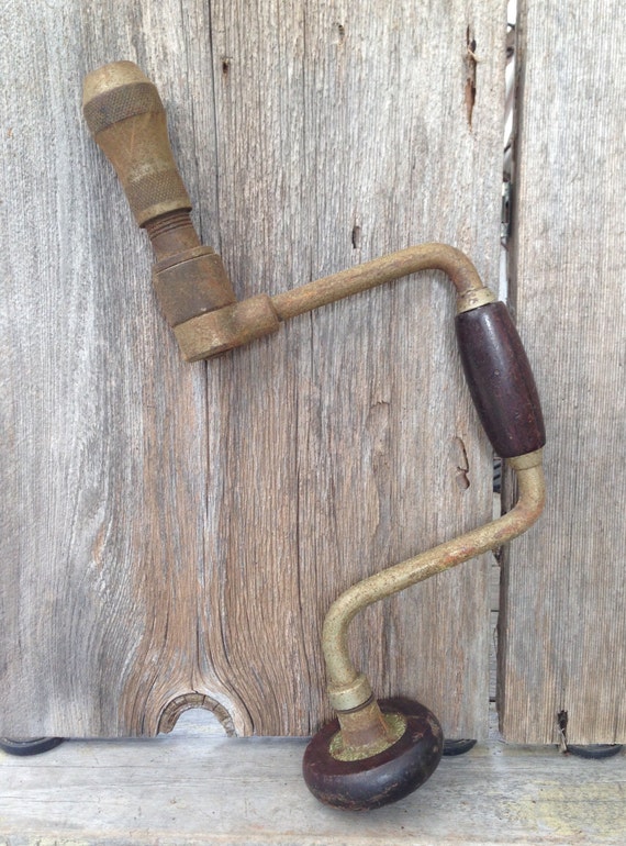 Vintage 15 Inch Brace Hand Drill with two drill bits | Etsy