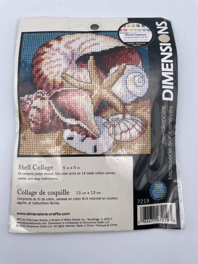 Dimensions Shell Collage Needlepoint Kit New 7219 Etsy