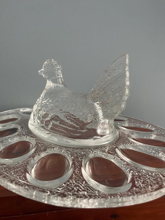 Colonial Tin Works Ceramic Rooster Deviled Egg Platter - Holds 5 Eggs, 8x8 Inch, Farmhouse Kitchen Serving Dish
