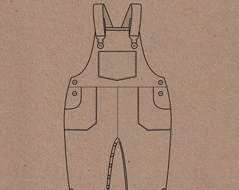 Frankie Dungarees and Gathered Dress - PDF - Two Stitches Patterns - Sewing Pattern