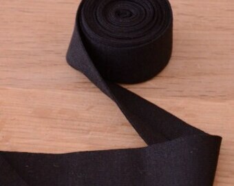 Jersey/ Knit Binding Tape (Viscose) - Single Fold - BLACK - 20mm - by the METRE