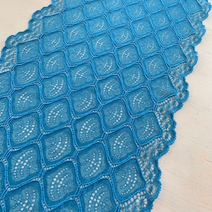 21cm (8inch) Stretch Lace Trim- Teal - by the metre