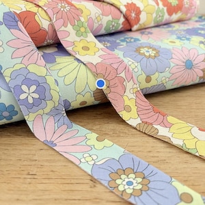 Retro Vintage Floral Japanese Cotton Fabric and Matching Binding