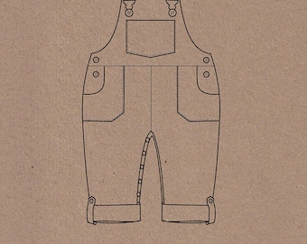 Frankie Dungarees Baby and Toddler Sewing Pattern - Paper Version - Includes dress version!