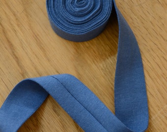 Jersey/ Knit Binding Tape - Viscose Single Fold - Cadet - 20mm -by the HALF metre