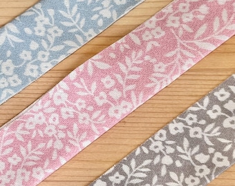 Floral Bias Binding 25mm - Pink, Blue or Grey - by the metre