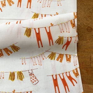 Laundry Day - Ivory - Far Far Away 3 by Heather Ross - Fabric by the 1/4m