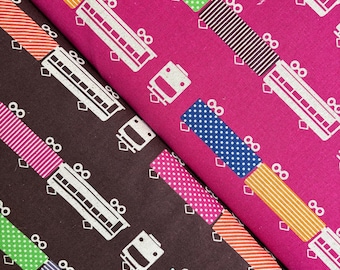 Treinen - Echino - verkocht per HALF METER - Japanse linnenmix van Etsuko Furuya voor Kokka