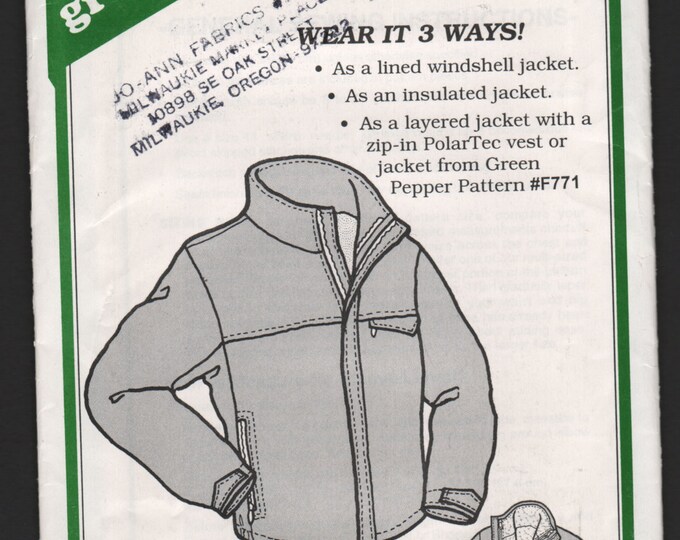 Windshell Pattern Green Pepper F771 UNCUT Skyline Jacket Lined Insulated Polartec ...