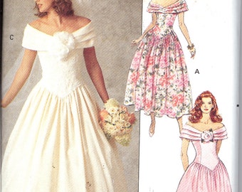 Butterick 5252 UNCUT Misses' Bridal Gown and Petticoat ID398