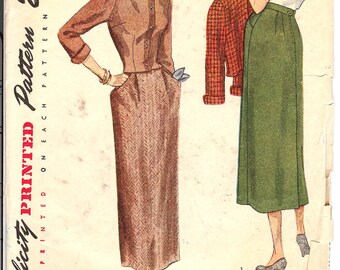 Simplicity 2987 Sewing Pattern  1930's Junior Misses' and Misses' Skirt and Jacket   ID557