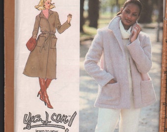 Simplicity 8745  Misses' Unlined Coat or Jacket and Tie Belt ID594