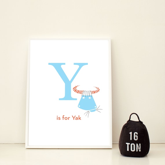 Letter Y Alphabet Print Letter Poster For Nursery Kids Name Etsy