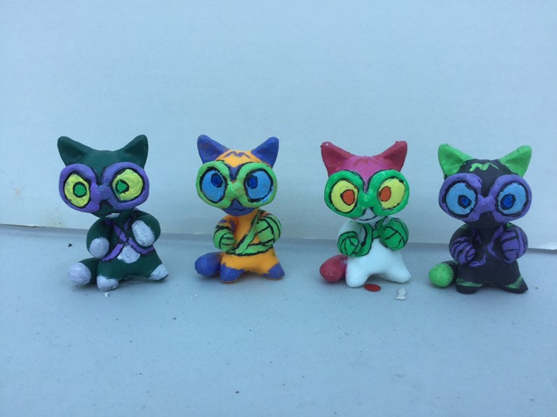 Mini Fighting Dreamers webcomic resin cat figures image 8