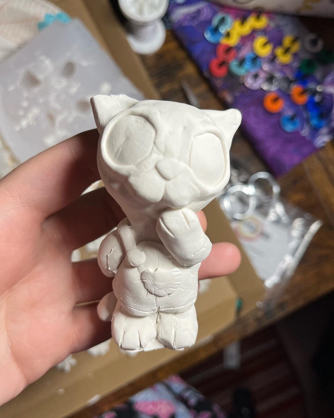 Plaster Cast Cat Figurines Paint Your Own Etsy