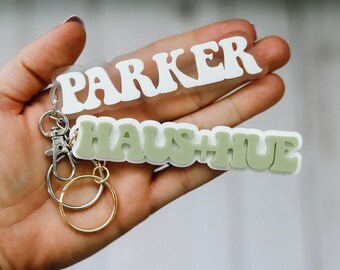 Custom Retro Charm: Personalized Acrylic Keychain for a Nostalgic Touch. Elevate Your Style with a Unique Name Keychain – A Personalized