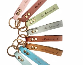 Chic Bridesmaid Keychain, bridesmaid gift, Elegant Leatherette Keychain for Bridesmaid Proposals, Maid of Honor Gift, Bridesmaid Box Idea