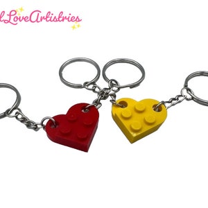 Heart Keychain Set Made With Authentic LEGO® Bricks, Matching Friendship  Gift for Couples, Best Friends High Quality & Durable, Usa-made 