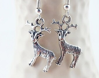 Elk Earrings - Deer Earrings - Reindeer Earrings - Christmas Earrings - Reindeer earrings - Holiday earrings - Holiday party - buck earrings