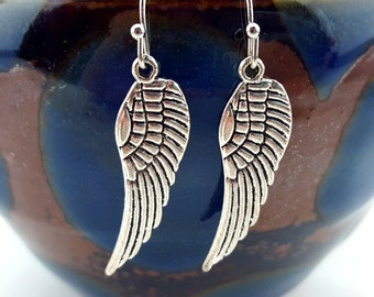 Angel wing earrings - Angel wing jewelry - Angel wings - Angels jewelry - Christmas earrings - spiritual Guardian angel - silver angel wings