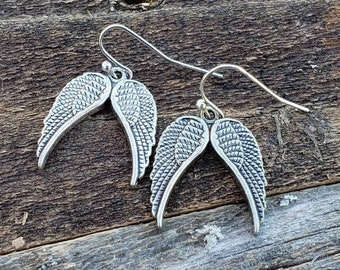 Angel wing earrings - angel wings jewelry - angelic wings - Guardian angel wings earrings - spiritual jewelry - silver angel wings - angels