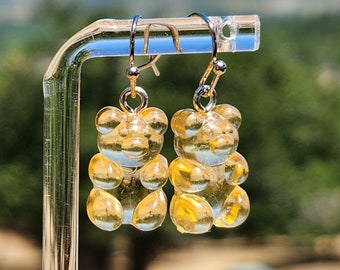Gummy Bear Earrings - gummy bears - retro earrings - gummy bear jewelry - fun kitsch earrings - resin Handmade earrings - charm earrings