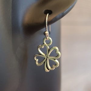 Four leaf clover earrings - lucky earrings - 4 leaf clovers - clover leaf earrings - flower jewelry - Handmade earrings - charm earrings