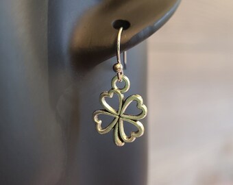 Four leaf clover earrings - lucky earrings - 4 leaf clovers - clover leaf earrings - flower jewelry - Handmade earrings - charm earrings