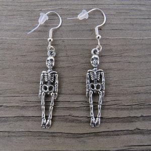 Sterling Silver Skeleton Earrings, Sterling Silver Earrings,  Hypoallergenic Earrings, Sterling Silver, Skeleton Earrings, Skeleton