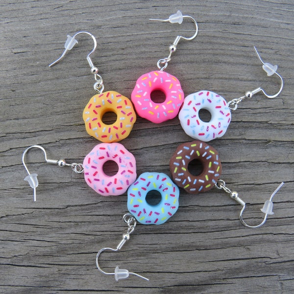 Sterling Silver Sprinkle Donut Earrings, Sterling Silver Earrings,  Hypoallergenic Earrings, Sterling Silver, Donut Earrings, Sprinkle Donut
