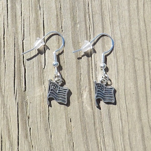 Sterling Silver Flag Earrings, Flag Earrings, Sterling Silver Earrings,  Hypoallergenic Earrings, Sterling Silver, Flags, USA, Patriotic