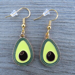 Sterling Gold Avocado Earrings, Avocado Earrings, Sterling Gold Earrings, Hypoallergenic Earrings, Sterling Gold, Avocado, Earrings