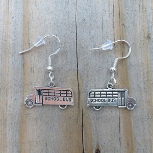 Sterling Silver School Bus Earrings, School Bus Earrings, Sterling Silver Earrings, Hypoallergenic Earrings, Sterling Silver, School Bus
