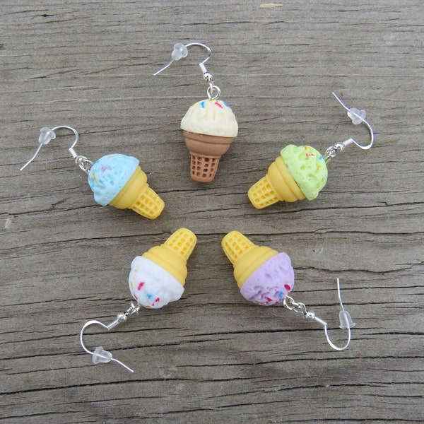 Sterling Silver Ice Cream Cone Earrings, Sterling Silver Earrings,  Hypoallergenic Earrings, Sterling Silver, Ice Cream Cone Earrings