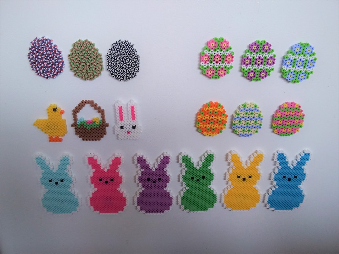 DIY Perler Bead Easter Craft Kits, Kids Craft, Cross, Bunny, Chicks 