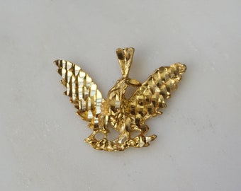 Gold Eagle Medal Unisex Men's Vintage Estate 1980s Gold Vermeil