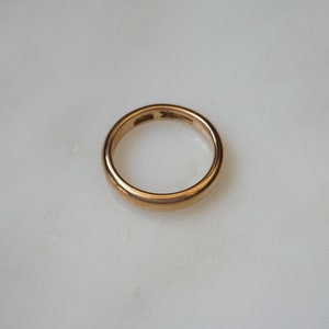 Antique 14K Gold Band / Unisex Victorian Estate C1890 14K Gold 3.8mm Comfort Fit Plain Eternity Wedding Band / Men&#39;s Gold Band  Sz 6.5