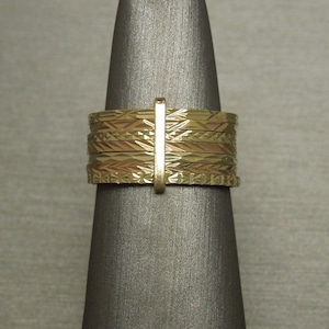 Vintage Estate C1970 14K Rose & Yellow Two Tone Gold Stacked Harem Bands / Two Tone Wedding Band / Harem Promise Ring  Sz 6.75