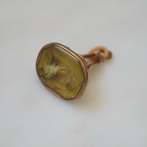 Antique Crest Shield Fob / Unisex Men&#39;s Antique Estate C1875 Gold Vermeil .800 Silver Lemon Citrine Shield Crest Fob Charm Pendant  1.5&quot;