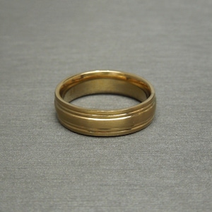 Men&#39;s Vintage Estate C1970 14K Satin & Polished Finished Gold Comfort Fit 5.7mm Wedding Band  Sz 9