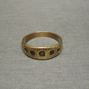Victorian Estate C1880 18K Gold 0.35TCW Natural Blue-Green Alexandrite Band / Alexandrite Promise Ring / Alexandrite Wedding Band  Sz 6