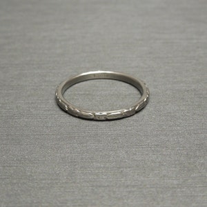 Antique Estate C1920 Platinum Comfort Fit Eternity Wedding Band / Platinum Eternity Band / Art Deco Eternity  Sz 5.25