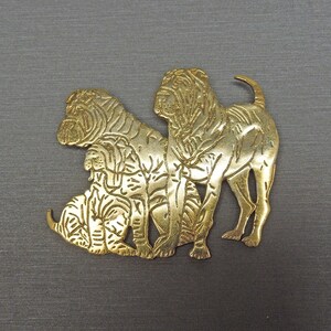 Unisex Vintage Estate C1970 Gold Vermeil Sterling Silver Bulldog Slide Pendant / Vintage Gold Bulldog / Bulldog Pendant