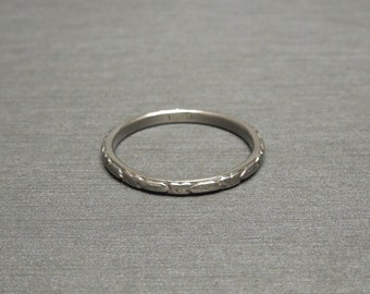 Antique Estate C1920 Platinum Comfort Fit Eternity Wedding Band / Platinum Eternity Band / Art Deco Eternity  Sz 5.25
