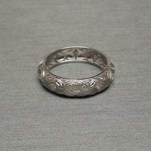 Antique Pre Art Deco Estate C1910 Platinum 0.27TCW Old cut Diamond Eternity Ring / Wedding Band Sz 5.25
