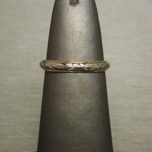 Unisex Antique Estate C1910 14K Two Tone Gold Patterned Eternity Wedding Band / Promise Ring Sz 5