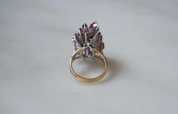 Mid-Century Ruby Waterfall Ring / Vintage Estate … - image 9